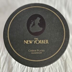 THE NEW YORKER Cheese Plates 8" Set of 6 Original Box 1999 Restoration Hardware